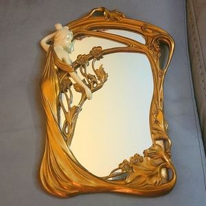 Gold Art Nouveau mirror
